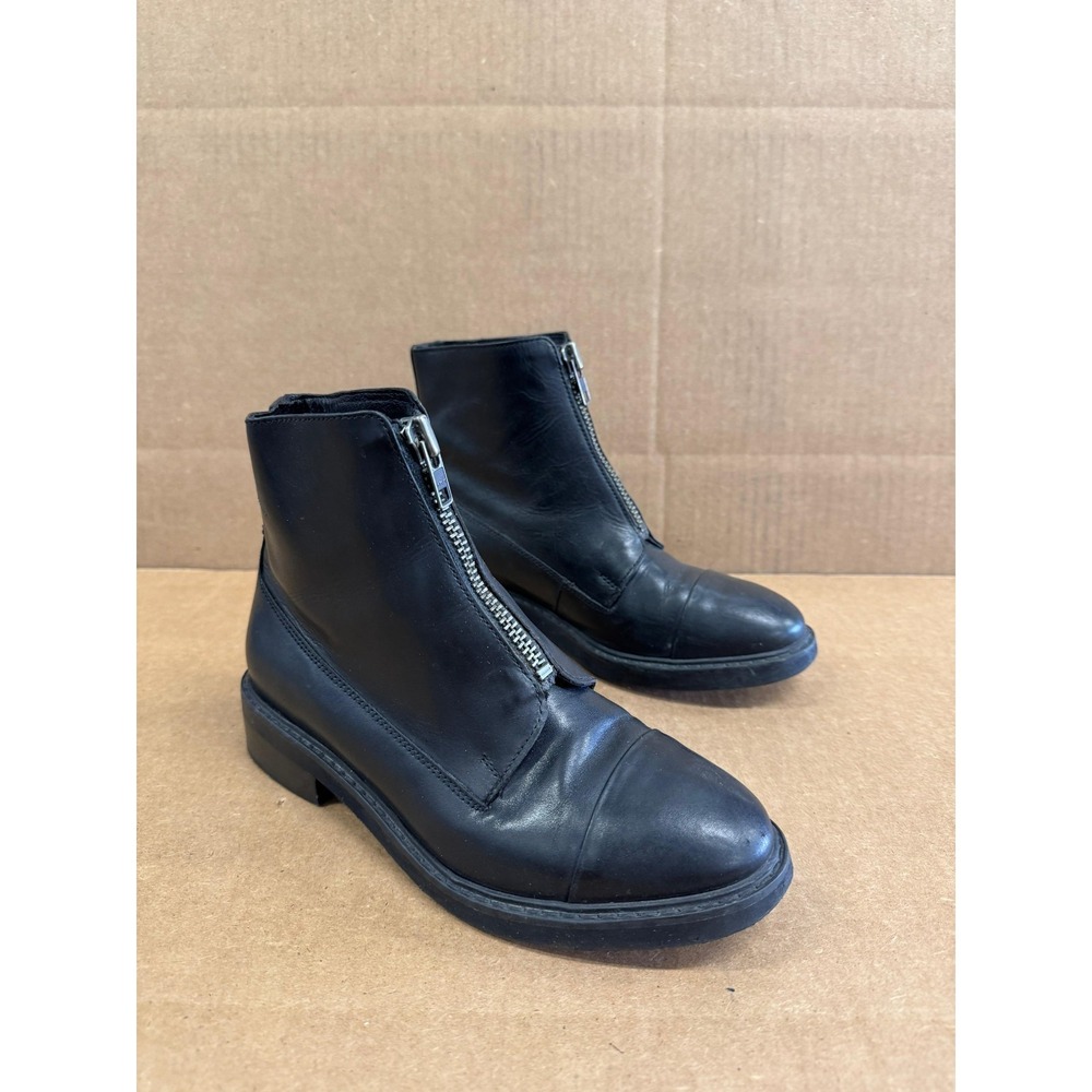 Seychelles Leather Zip-Up Bleeker Ankle Bootie Black Womens Size 6 US